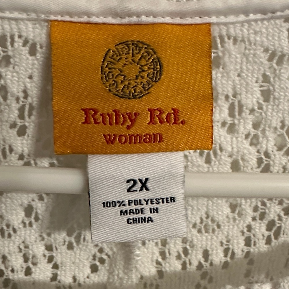 Ruby Rd. White Lace Blouse - Picture 5 of 6